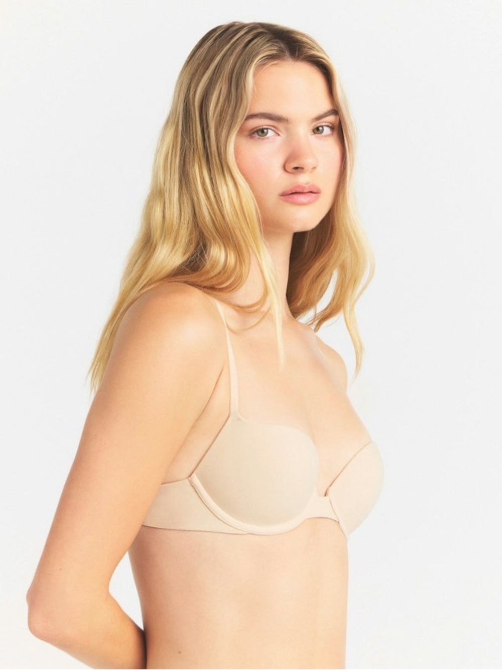 SKIMS Fits Everybody Push Up Demi Bra in Sand NWT 34B